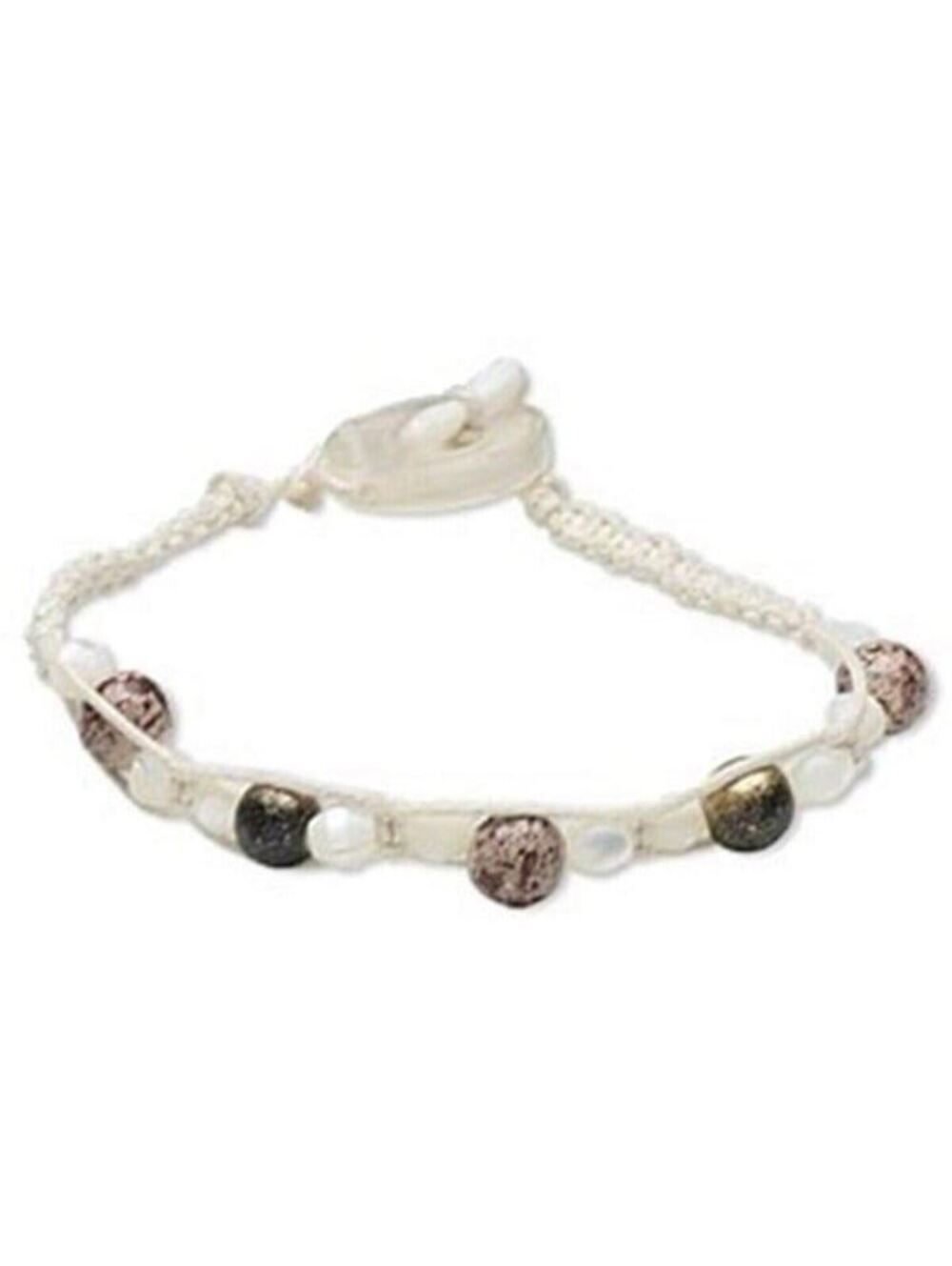Boho Beach Tambabawood Wood Trocha Shell Cabibe Shell Macrame Bracelet